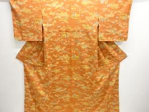 田舎風景模様小紋着物